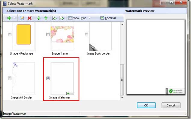 select the new added image watermark to flipping book