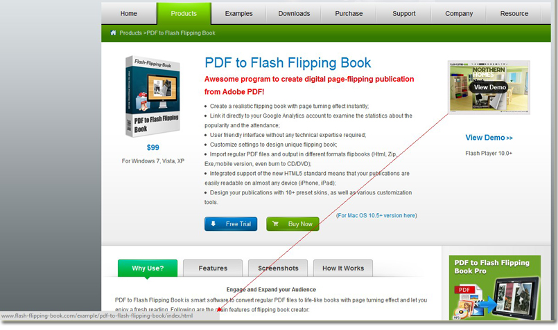 navigate flash flipping book