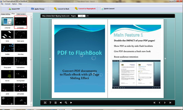 add flash effect to flash book